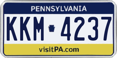 PA license plate KKM4237