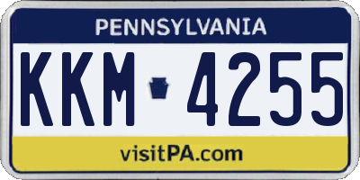 PA license plate KKM4255