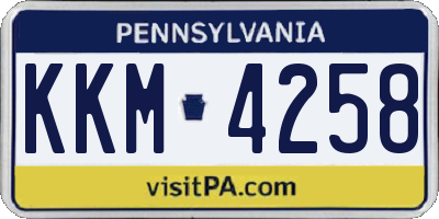 PA license plate KKM4258