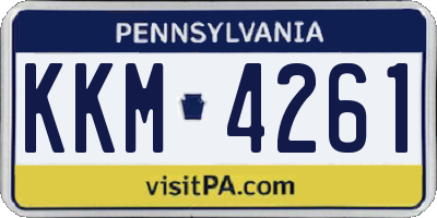 PA license plate KKM4261