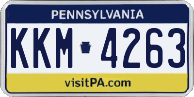PA license plate KKM4263