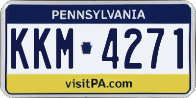 PA license plate KKM4271