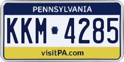 PA license plate KKM4285