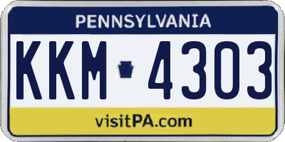 PA license plate KKM4303
