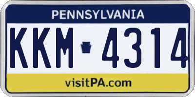 PA license plate KKM4314