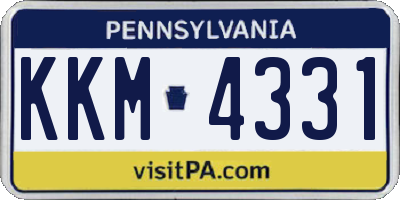 PA license plate KKM4331