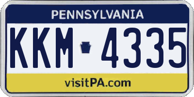 PA license plate KKM4335