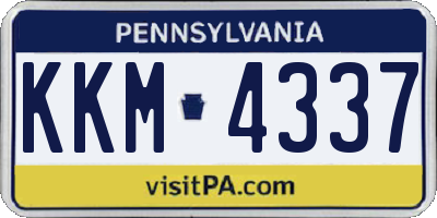 PA license plate KKM4337
