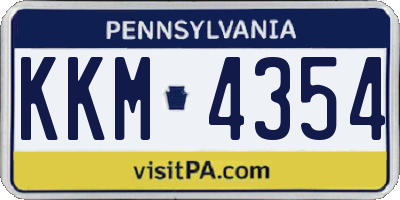 PA license plate KKM4354