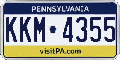 PA license plate KKM4355