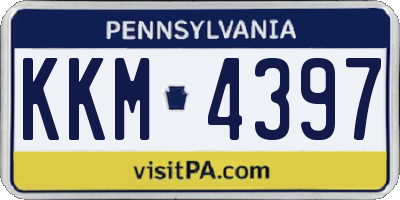 PA license plate KKM4397