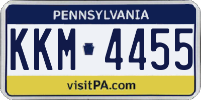 PA license plate KKM4455