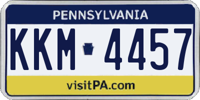 PA license plate KKM4457
