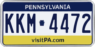 PA license plate KKM4472