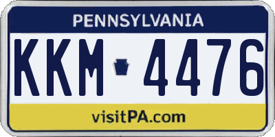 PA license plate KKM4476