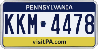 PA license plate KKM4478