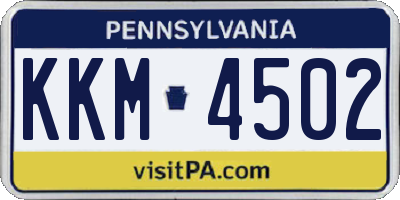 PA license plate KKM4502