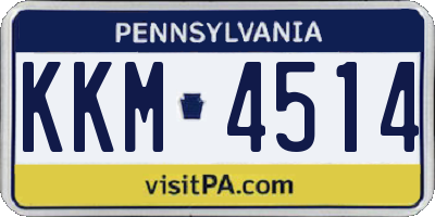 PA license plate KKM4514