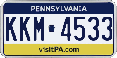 PA license plate KKM4533