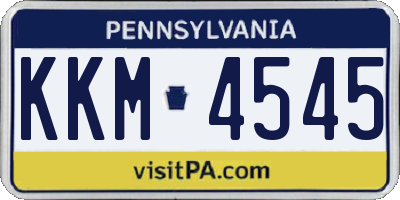 PA license plate KKM4545