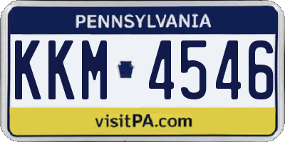 PA license plate KKM4546