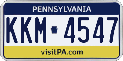 PA license plate KKM4547