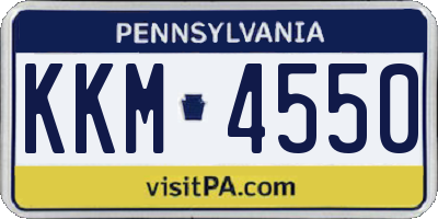 PA license plate KKM4550