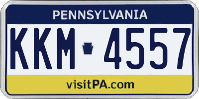PA license plate KKM4557
