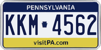 PA license plate KKM4562