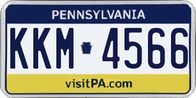 PA license plate KKM4566