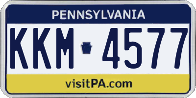 PA license plate KKM4577