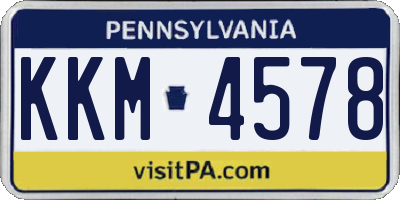 PA license plate KKM4578