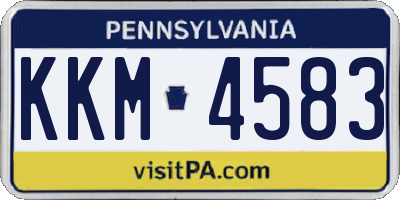 PA license plate KKM4583