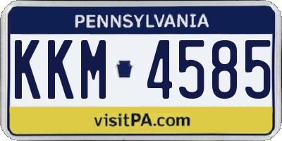 PA license plate KKM4585