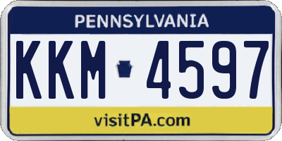 PA license plate KKM4597