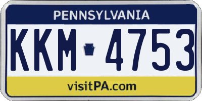 PA license plate KKM4753