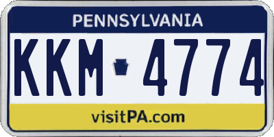 PA license plate KKM4774