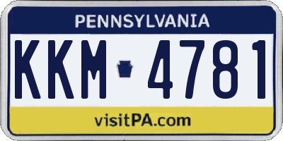 PA license plate KKM4781