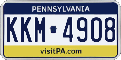 PA license plate KKM4908