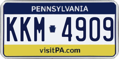 PA license plate KKM4909