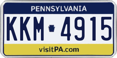 PA license plate KKM4915
