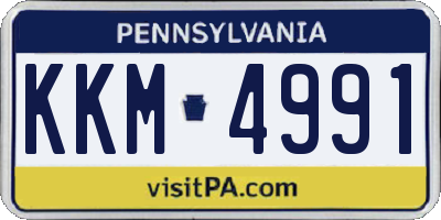 PA license plate KKM4991