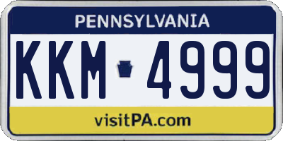 PA license plate KKM4999