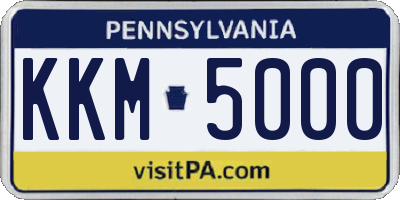 PA license plate KKM5000