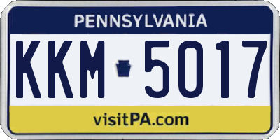 PA license plate KKM5017