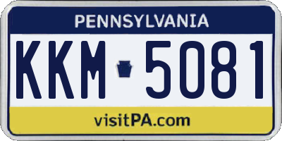 PA license plate KKM5081