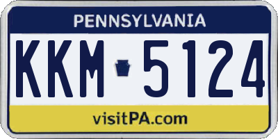 PA license plate KKM5124
