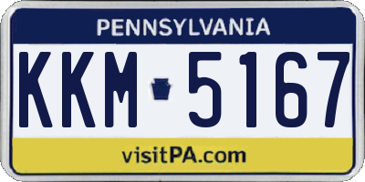 PA license plate KKM5167
