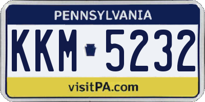 PA license plate KKM5232