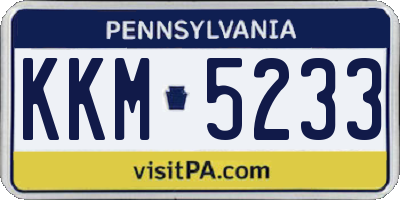 PA license plate KKM5233